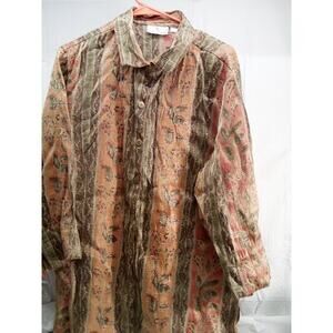 TC THE TRAVEL COLLECTION Button Down Shirt 3/4 Sleeve 1X Women's Multicolor
